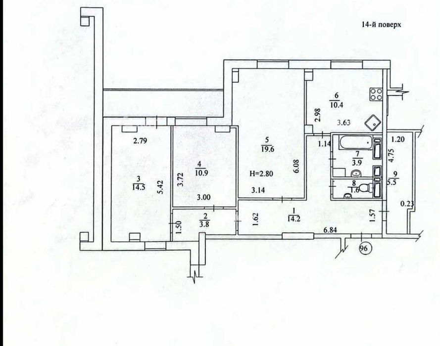 3к. 88м2 Одеська (Одесская, Рост, ЖК Дом на Зерновой) 132242