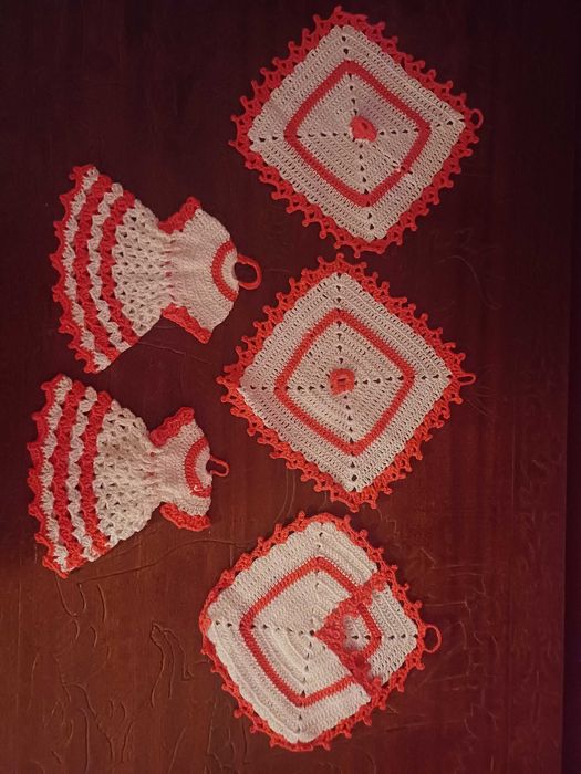 3 conjuntos de panos de renda feitos à mão, novos