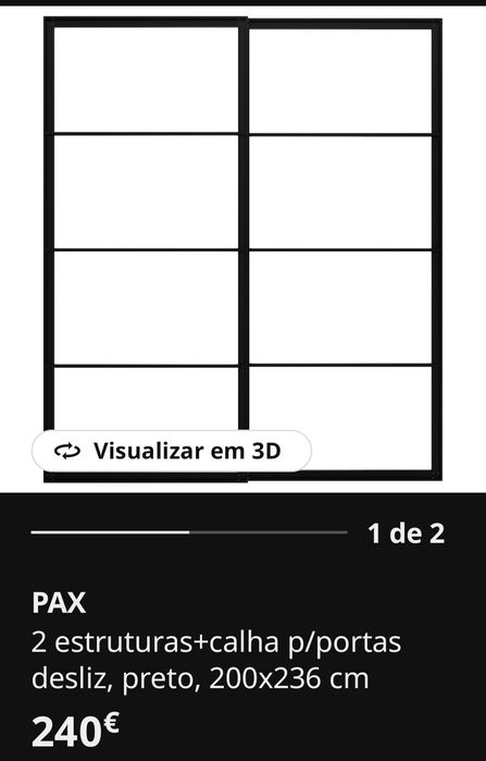 Portas deslizantes roupeiro PAX