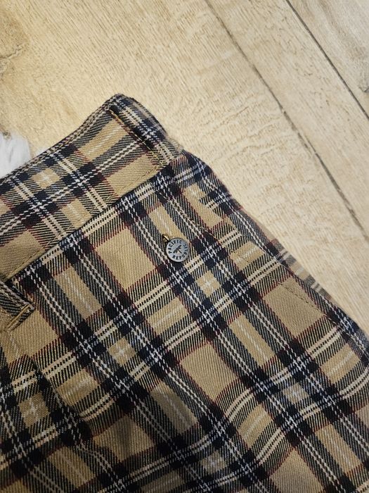 Spodnie w krate pull&bear s kieszenie sciagacze