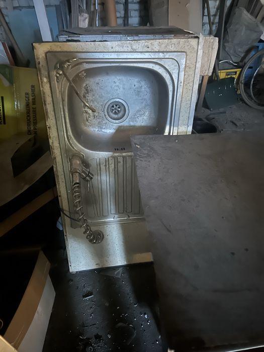 Zlewozmywak alumniowy +bateria +polka