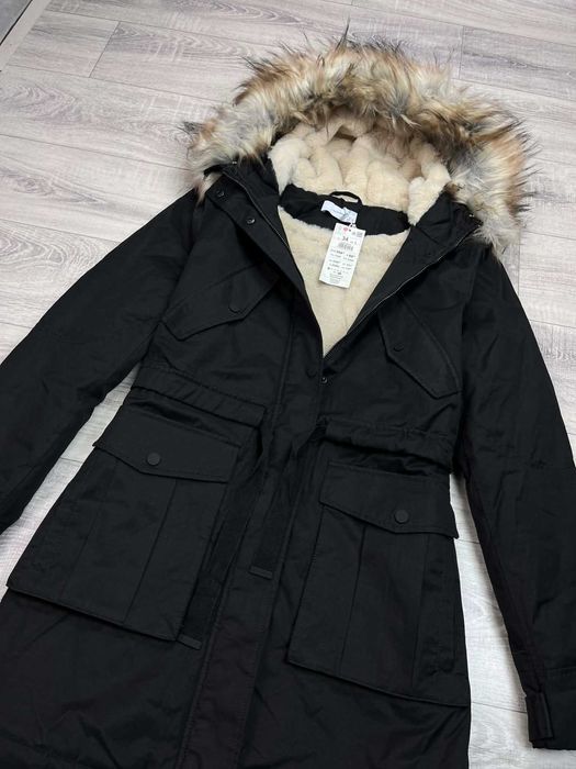 Kurtka Reserved Damska 36/S Parka Zimowa Ocieplana długa B4 kożuch