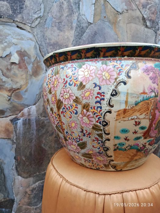 Aquário Vaso Porcelana Chinesa 38,5 China cm Anos 60