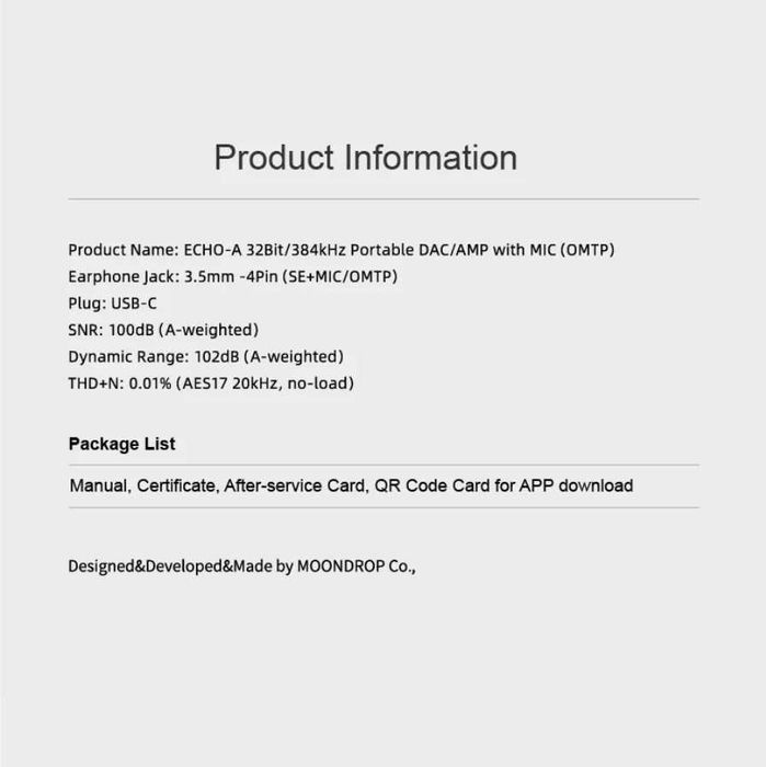 ‼️ Moondrop Echo-A (Jack 3.5) - ЦАП DAC AMP усилитель для наушников!