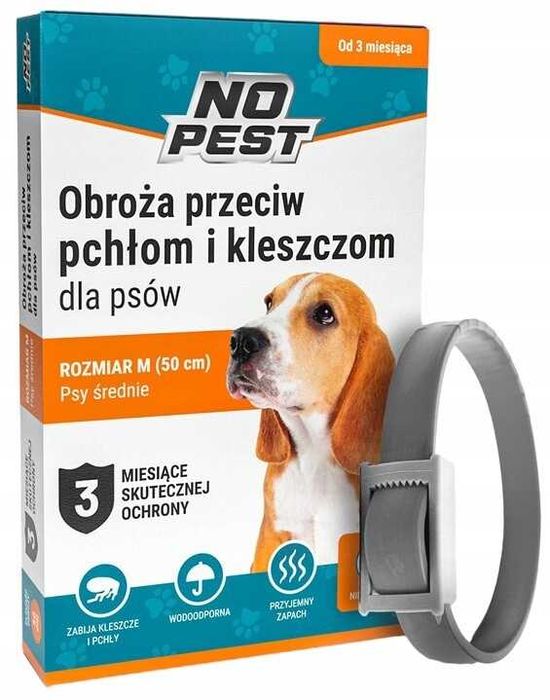 Obroża dla średnich psów (50 cm) na pchły, kleszcze, pasożyty No Pest®