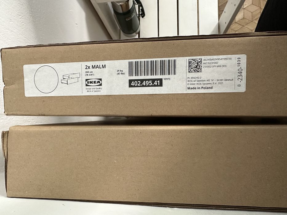 IKEA MALM Pojemniki na pościel (komplet 2 sztuki), kolor biały, numer artykułu: 402.495.41.