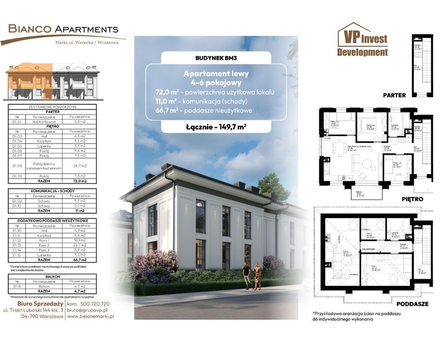 Apartament BM3 piętro | dodatkowo: poddasze nieużytkowe 66,70 m²