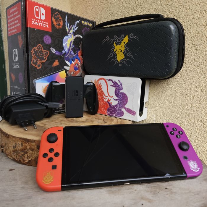 Nintendo Switch OLED Pokémon Scarlet & Violet Edition Completa com Bol