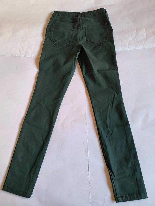 Reserved szmaragdowe ekoskóra spodnie woskowane 38 M nowe