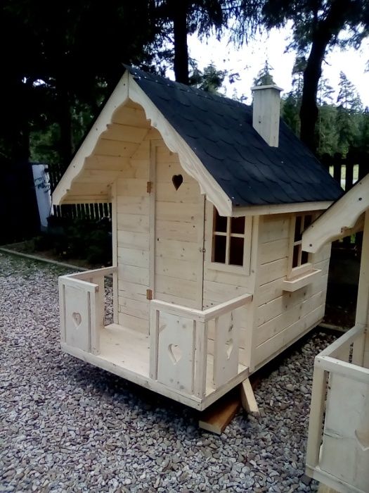 Huśtawka plac zabaw domek drewniany dla dzieci