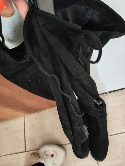 Kozaki muszkieterki zamsz cyrkonie roz.41