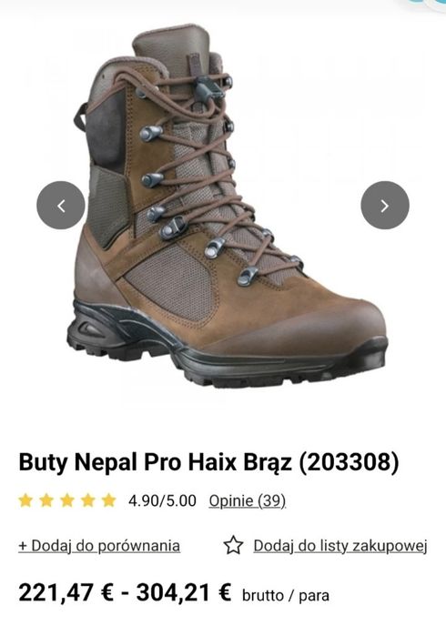 HAIX Nepal Pro GTX Brown / Brązowe 203308 – jak nowe – EU 44 / 28,5 cm