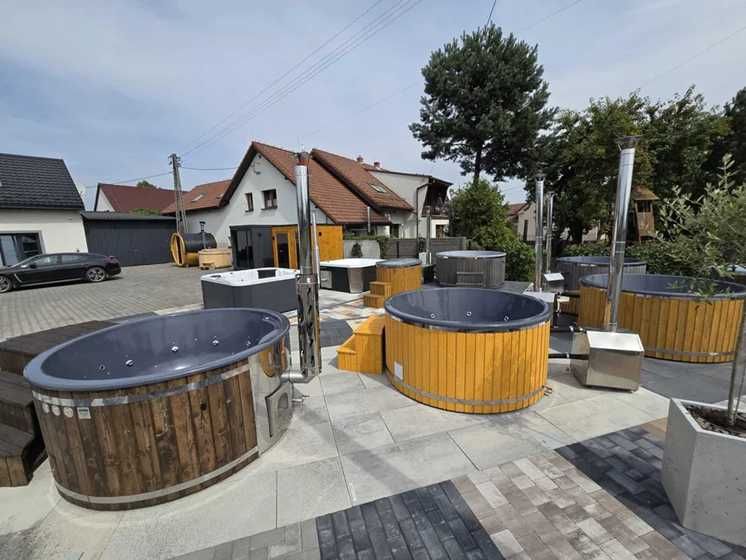 Balia ogrodowa z piecem, jacuzzi, sauna, ruska bania, spa
