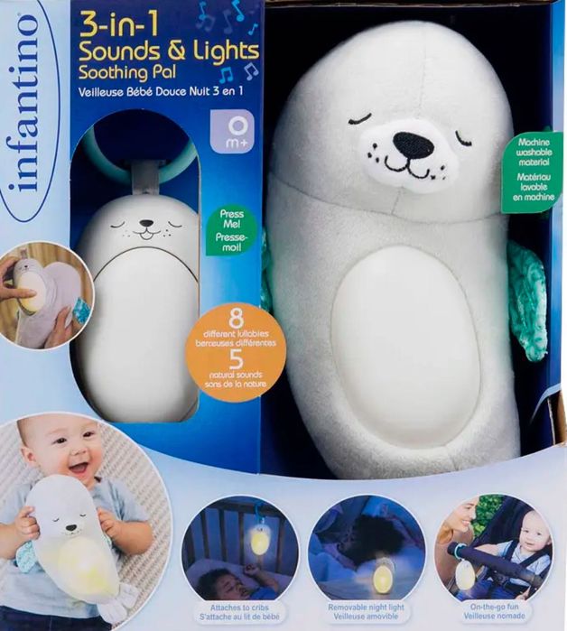 Світильник 3 в 1 Infantino Друг Тюленчик, білий шум, нічник