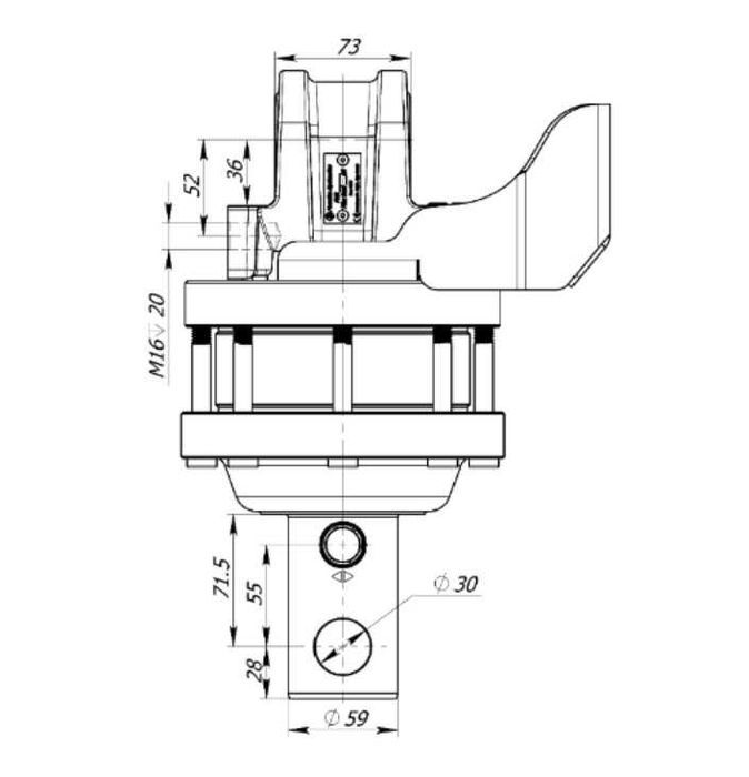 Rotator hydrauliczny 4.5 T / trzpień / wysoka osłona przewodów / obrót
