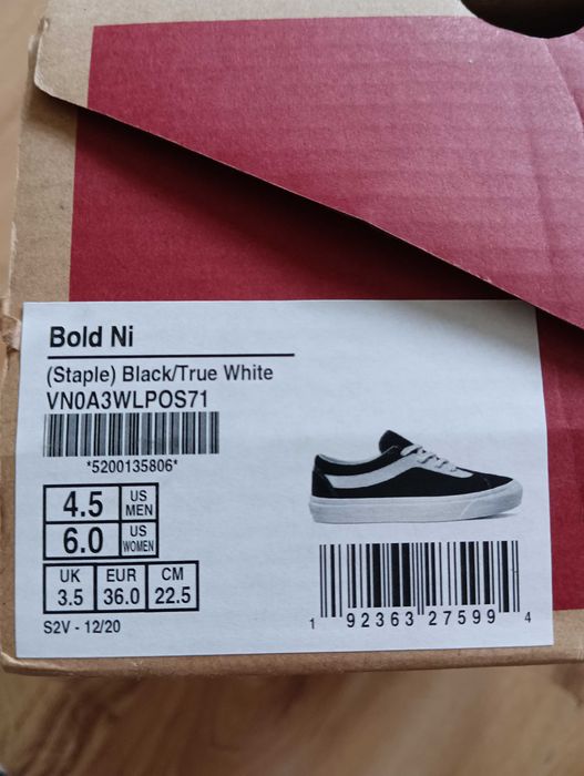 Vans  Bold Ni (Staple) Black/ True White rozmiar 36.0, damskie