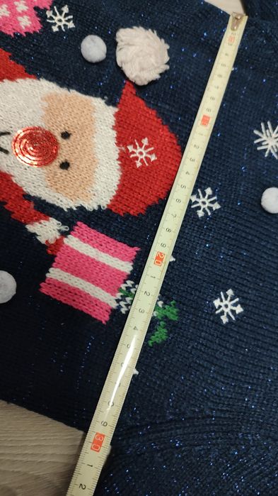 Sweter świąteczny Mikołaj sweterek dziewczęcy 110