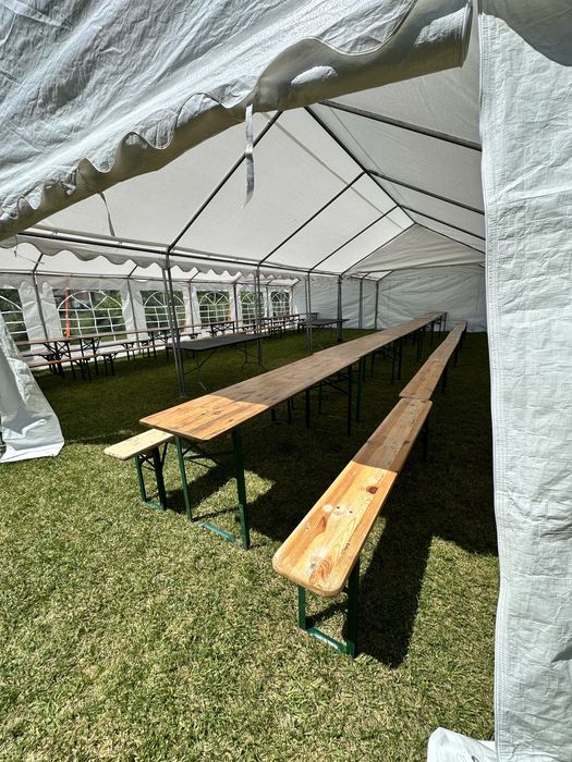 Wynajem namiotu imprezowego 4x4 4x8 4x12 5x10 podłoga stoły krzesła