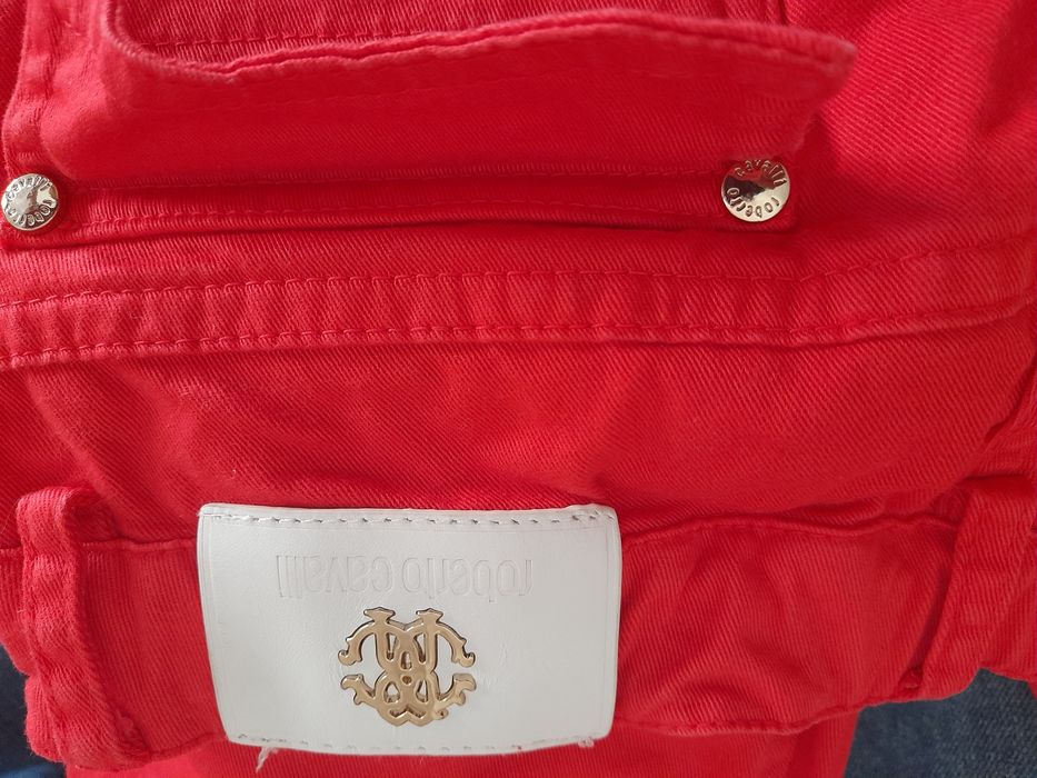 Calças de ganga em vermelho Roberto Cavalli  8 anos