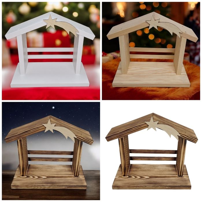 Szopka bożonarodzeniowa stajenka drewniana