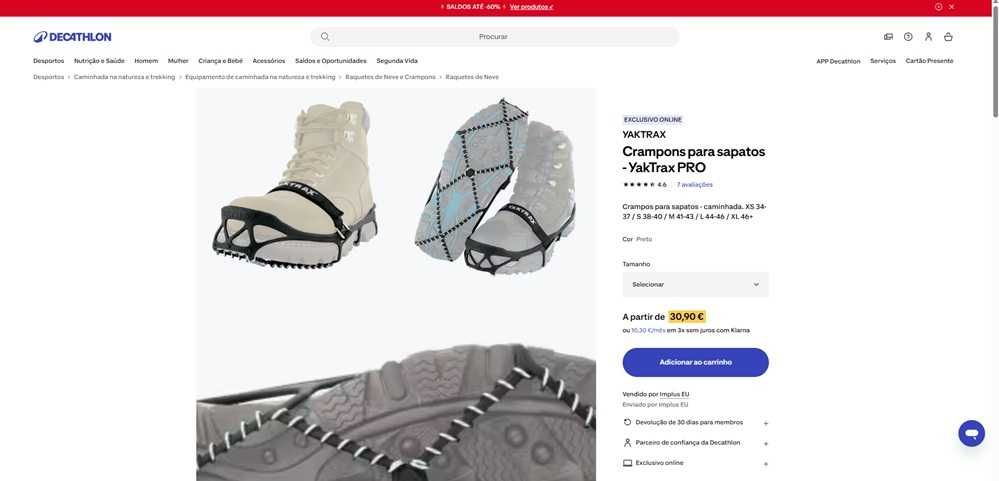 Yaktrax Pro Crampões de marcha