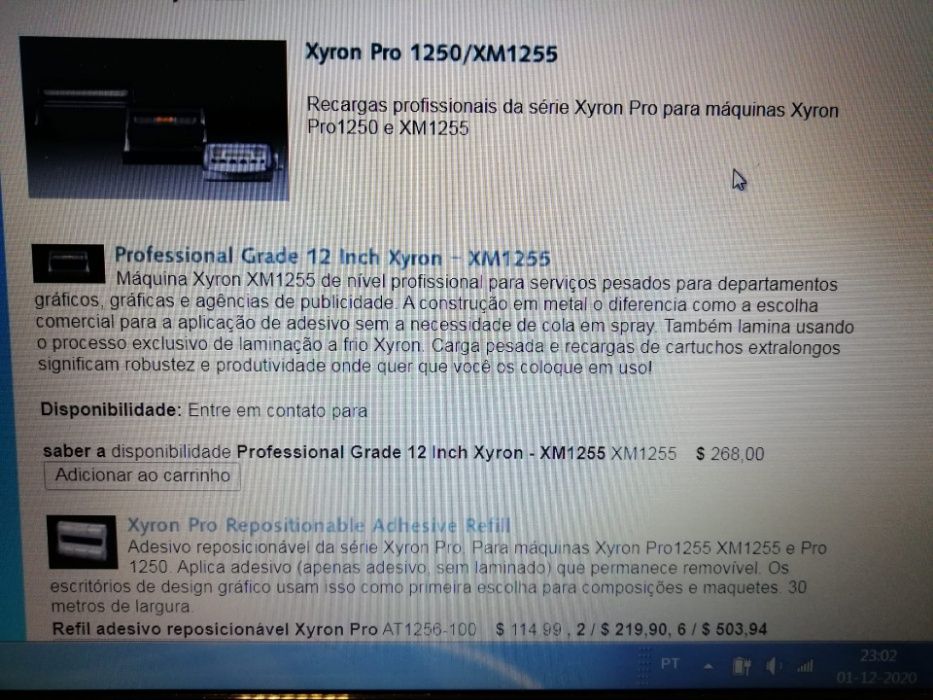 Maquina Espectacular Adhesive Appliction Xyron Pro 1250 Nova Embalada