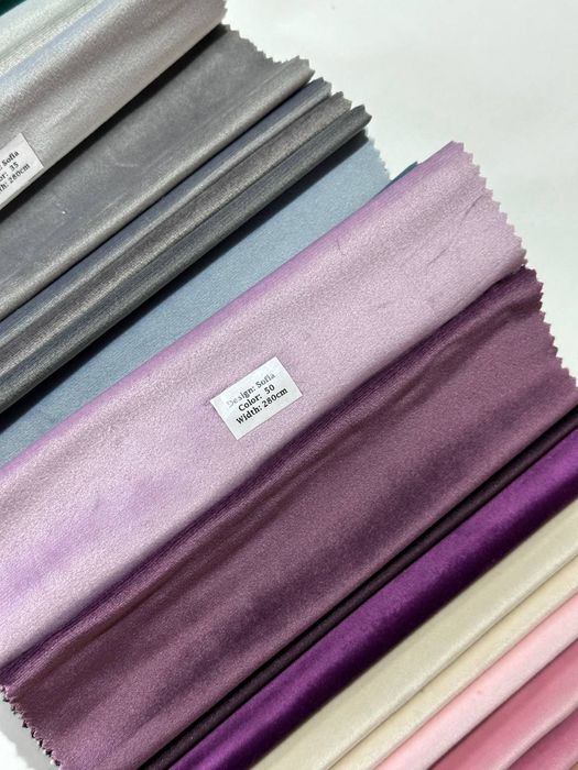 Комплект штор оксамит в ліловому кольорі