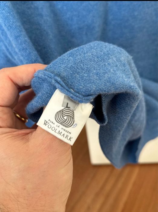 Camisola de malha azul para homem