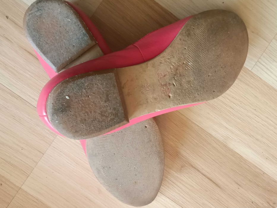 Różowe baleriny mokasyny lordsy 39