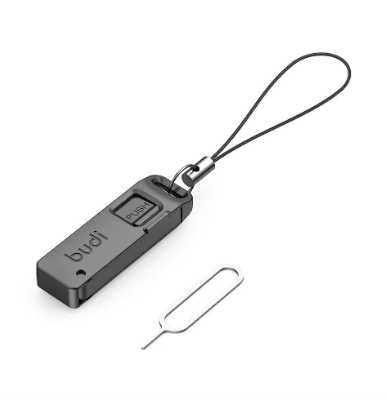 Caixa de Armazenamento Multifuncional para Cartões, Slot p/ Cartão SIM, Ejetor de Cartão com Cordão, Agulha p/ Remoção de Cartão SIM