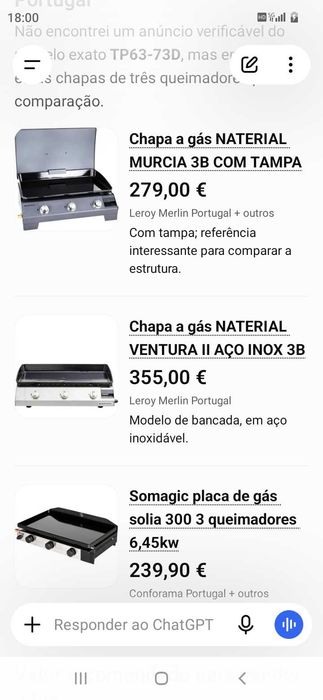 Placa a Gás. Oportunidade