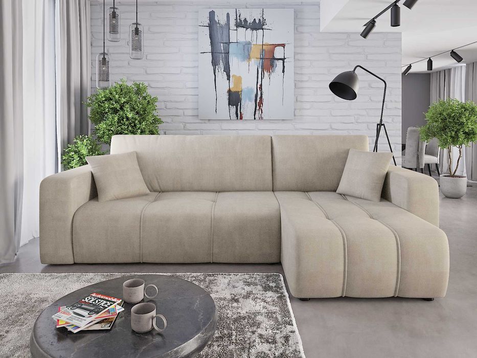 naroznik sofa ALICE L funkcja spania pojemnik Kronos34 sprezyna falist
