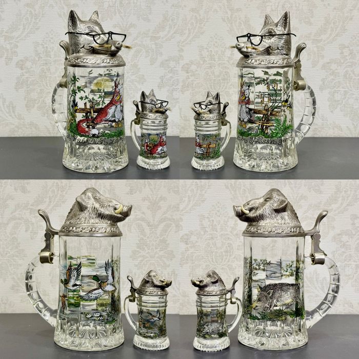 Коллекционный пивной бокал с крышкой из пищевого олова BMF GDR Германи