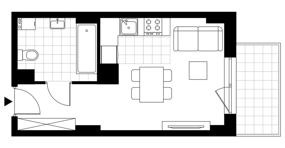 1-pokojowe mieszkanie 25 m² Bez Pośredników - Widok 3