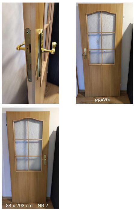 4 sztuki skrzydeł drzwi wewnętrznych 70 łazienkowe i 3 x 80 pokojowe