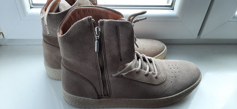 Męskie buty skóra zamszowe