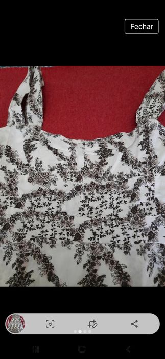 Vestido estampado preto e branco Mango