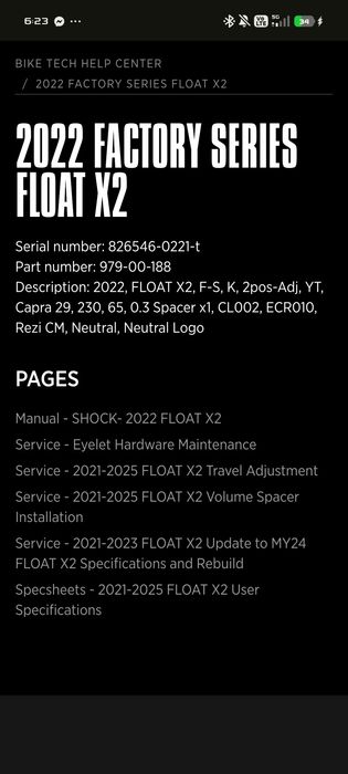 Damper Fox Float X2 Kashima Factory 230x65