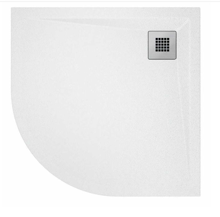 base de duche semi círculo 90x90 resina branca