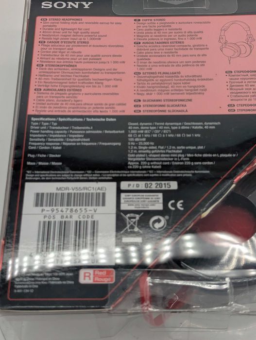 Auscultadores Sony MDR V55, novos