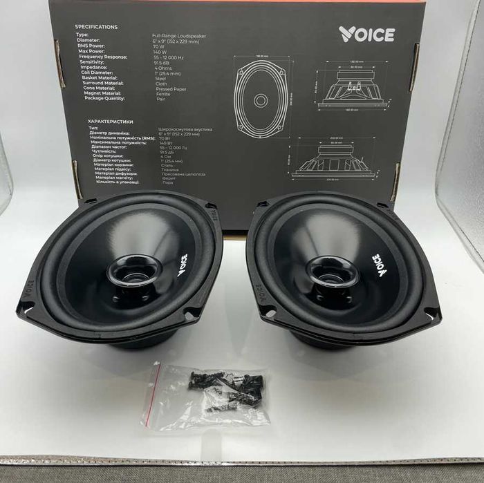 Авто динаміки в задню полку овали 6х9