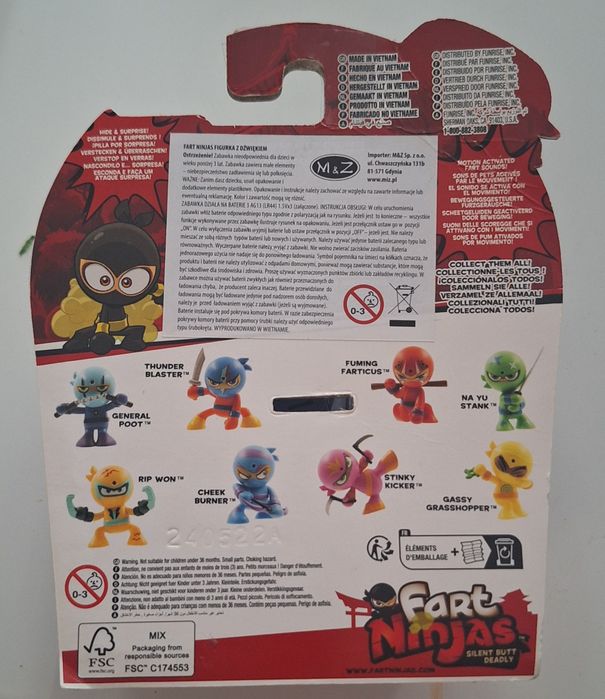 Zabawki Fart Ninjas pierdzące figurki