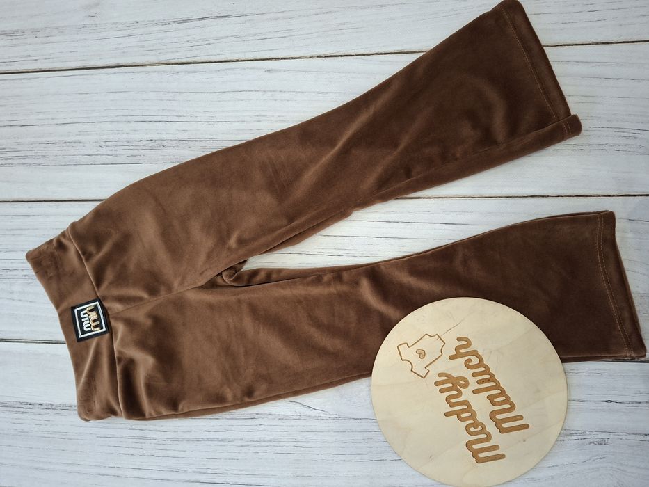 Spodnie dzwony welur dla dziewczynki