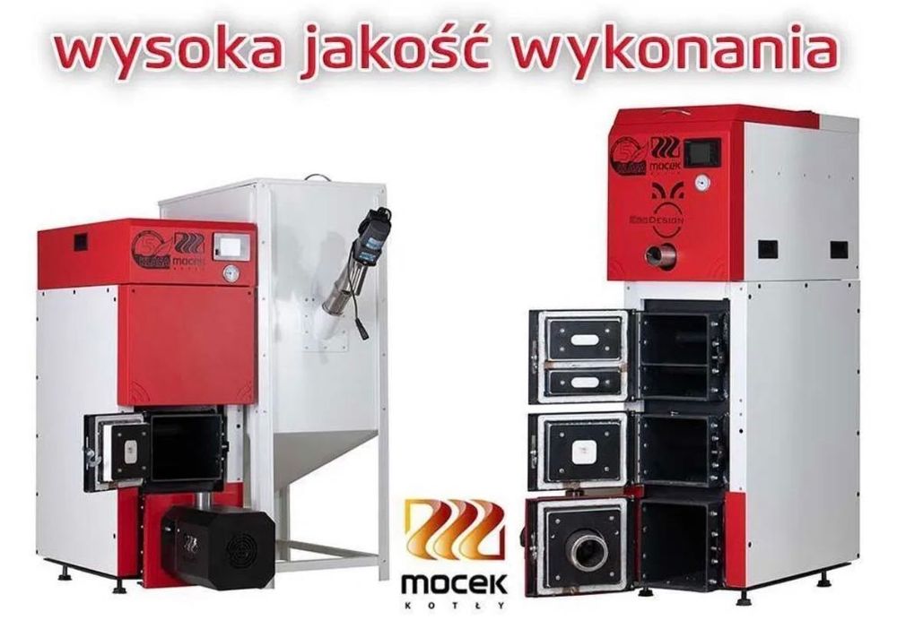 Kocioł na pellet, kotły Mocek 16kW, piec drewno promocja dotacja ZUM