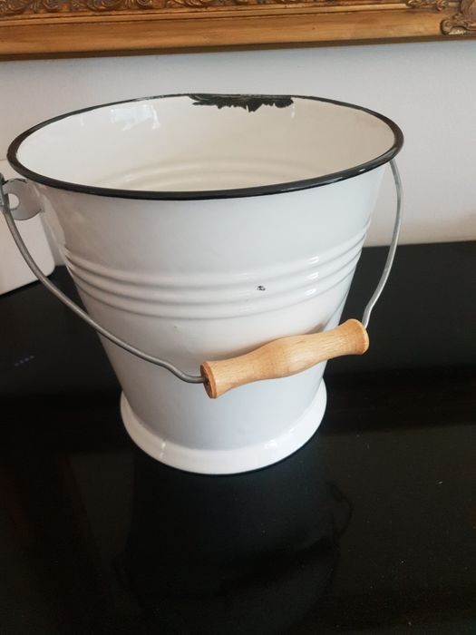 Vintage retro  wiaderko wiadro postarzane doniczka naczynie metalowe