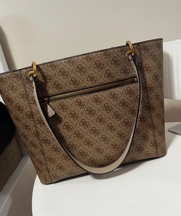 Torebka beżowa guess shopper monogram