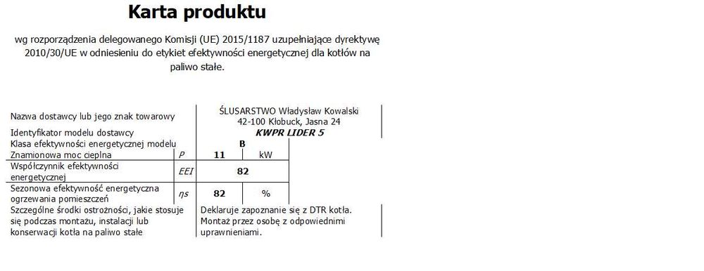Kocioł Kotły 5 KLASA + ECODESIGN 11 KW z podajnikiem 70-110 m2