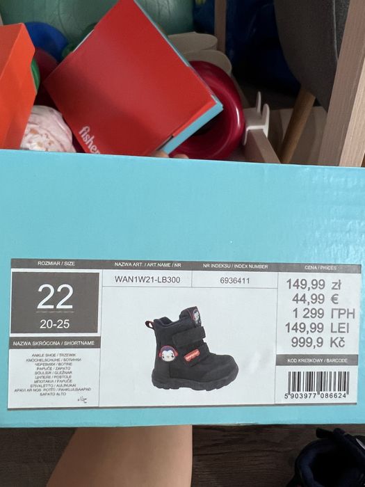 Trzewiki chłopięce granatowe ocieplane Fisher Price