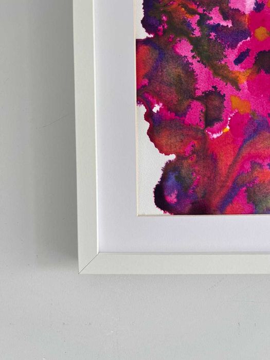 Quadro - Pintura abstrata em acrílico com moldura
