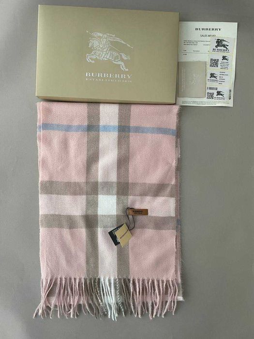ШарФ Burberry в клітинку рожевий